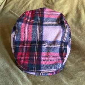 San Diego Hat Co red plaid flat cap (driving cap) OS